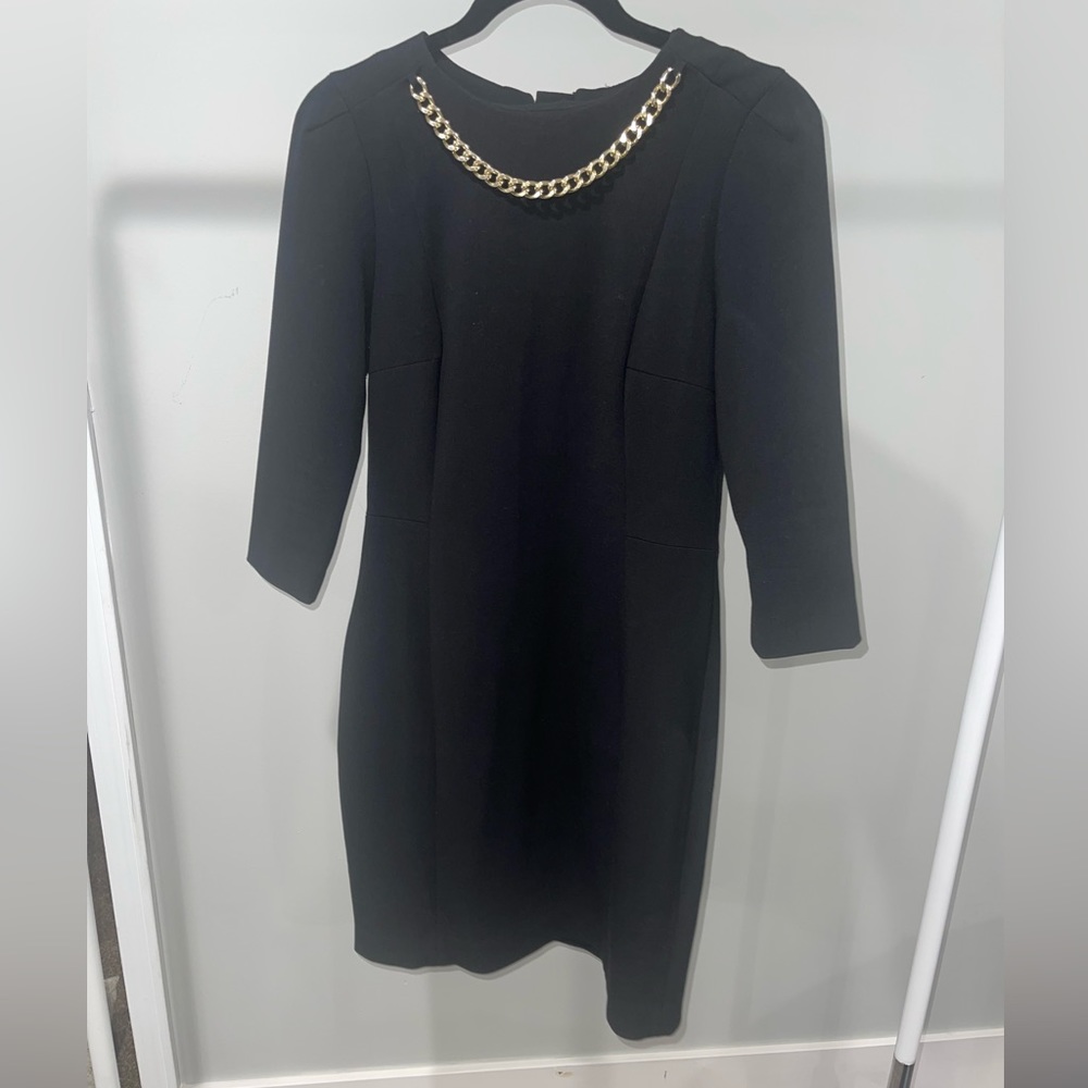 H & M Black gold chain dress